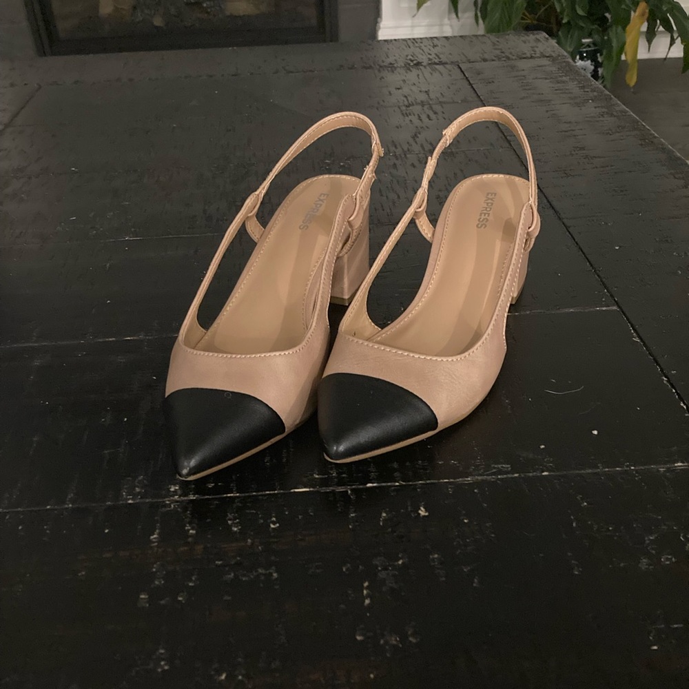 Express cap toe sling back